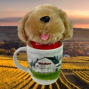 Bob Evans Biscuit Golden Retriever Plush Puppy Toy & Ceramic Coffee Mug Gift Set